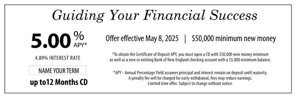 cd rate special bank of new england, certificate of deposit rate special